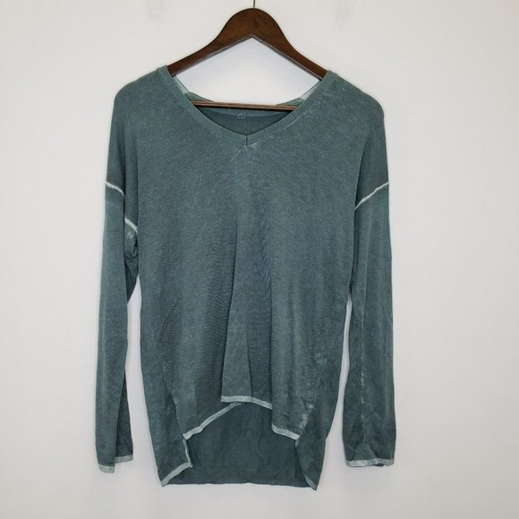 lululemon athletica Sweaters - Lululemon Womens Cashlu V-Neck Sweater Size 12 Green Tunic Pullover Lightweight